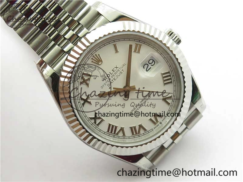 DateJust 41MM 126334 904L SS VRF 1:1 Best Edition White Dial Roman Markers on SS Jubilee Bracelet A3235