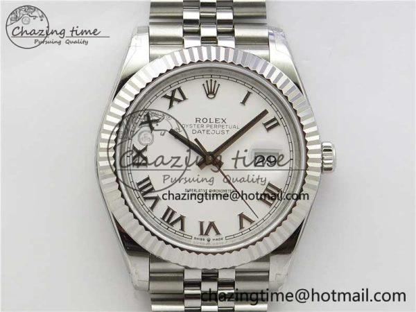 DateJust 41MM 126334 904L SS VRF 1:1 Best Edition White Dial Roman Markers on SS Jubilee Bracelet A3235