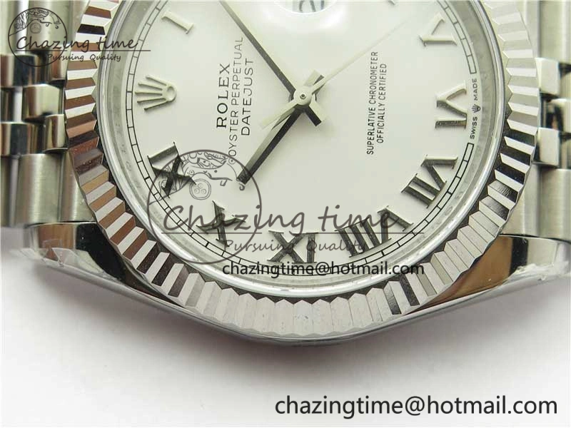 DateJust 41MM 126334 904L SS VRF 1:1 Best Edition White Dial Roman Markers on SS Jubilee Bracelet A3235