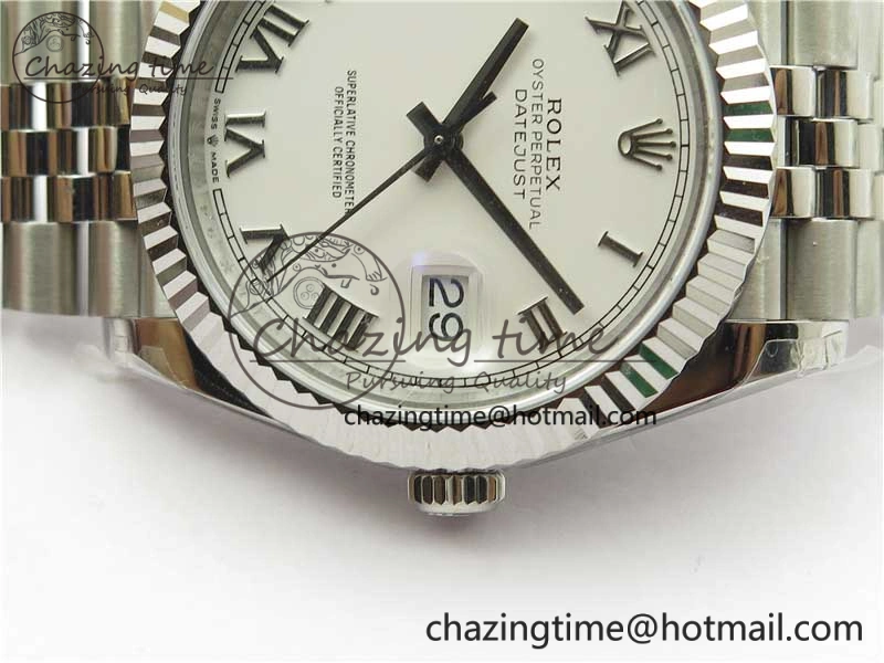 DateJust 41MM 126334 904L SS VRF 1:1 Best Edition White Dial Roman Markers on SS Jubilee Bracelet A3235