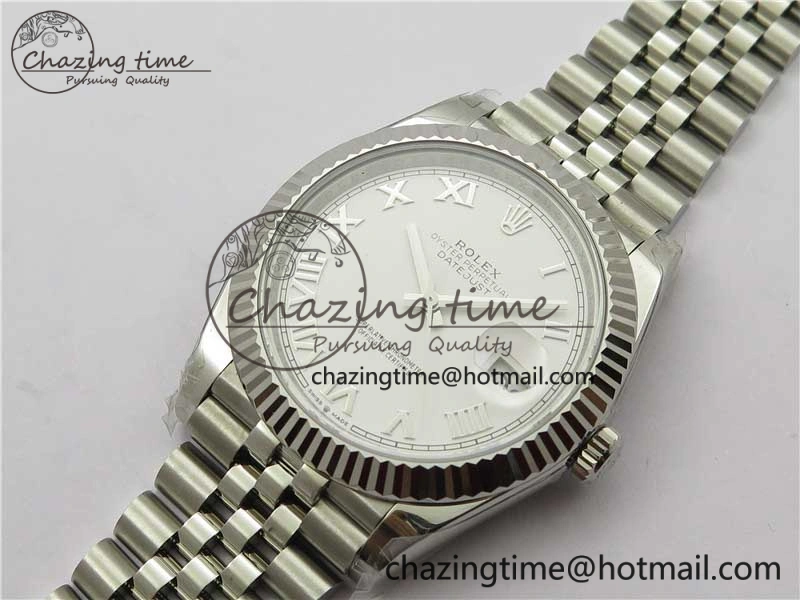 DateJust 41MM 126334 904L SS VRF 1:1 Best Edition White Dial Roman Markers on SS Jubilee Bracelet A3235