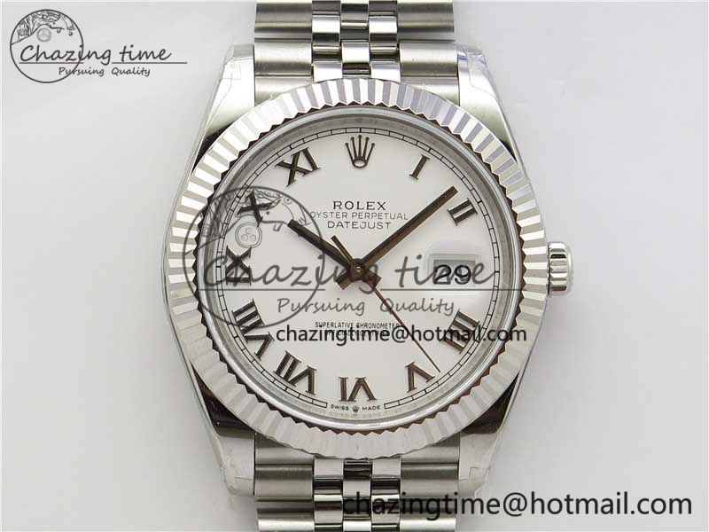 DateJust 41MM 126334 904L SS VRF 1:1 Best Edition White Dial Roman Markers on SS Jubilee Bracelet A3235