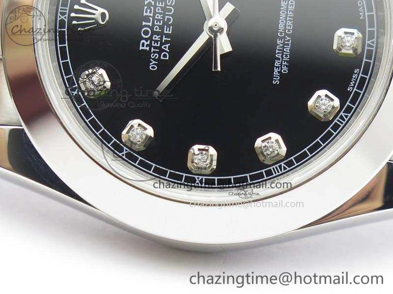 DateJust 41mm 126300 SS Noob 1:1 Best Edition Black Dial Diam Markers On SS Bracelet A3235