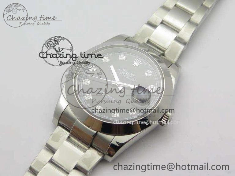 DateJust 41mm 126300 SS Noob 1:1 Best Edition Black Dial Diam Markers On SS Bracelet A3235