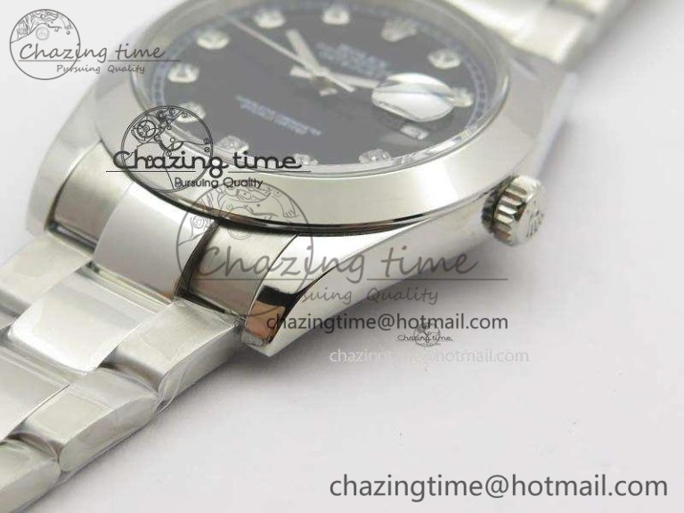 DateJust 41mm 126300 SS Noob 1:1 Best Edition Black Dial Diam Markers On SS Bracelet A3235