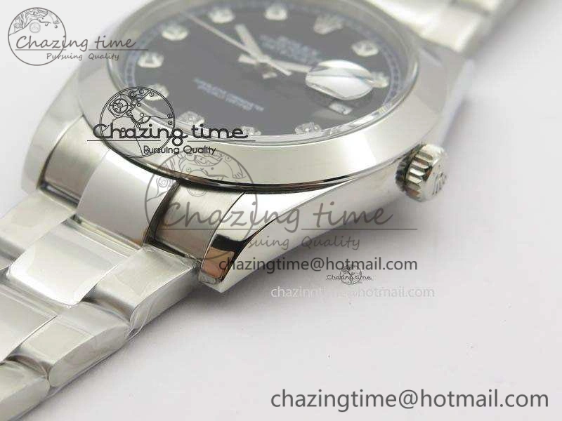 DateJust 41mm 126300 SS Noob 1:1 Best Edition Black Dial Diam Markers On SS Bracelet A3235