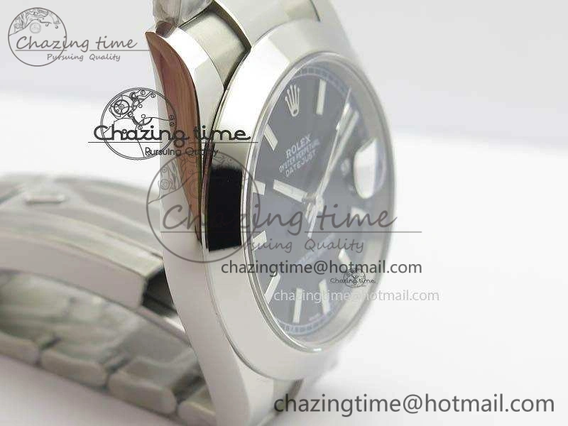DateJust 41mm 126300 SS Noob 1:1 Best Edition Black Dial Stick Markers On SS Bracelet A3235