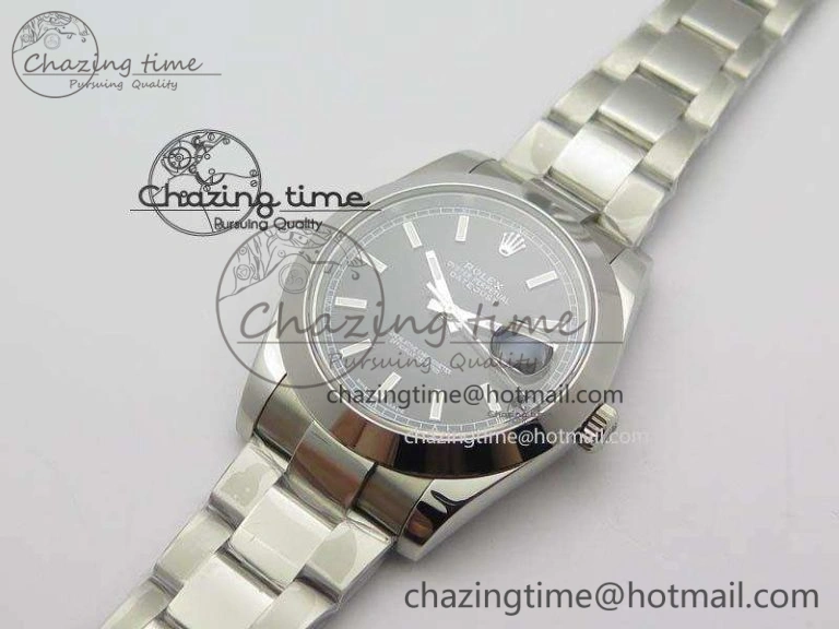 DateJust 41mm 126300 SS Noob 1:1 Best Edition Black Dial Stick Markers On SS Bracelet A3235