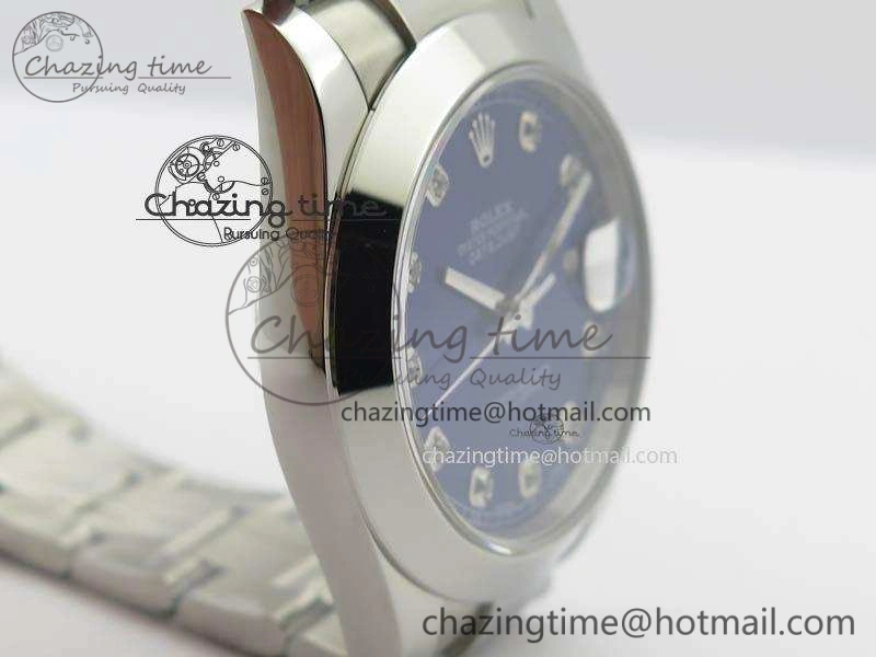 DateJust 41mm 126300 SS Noob 1:1 Best Edition Blue Dial Diam Markers On SS Bracelet A3235