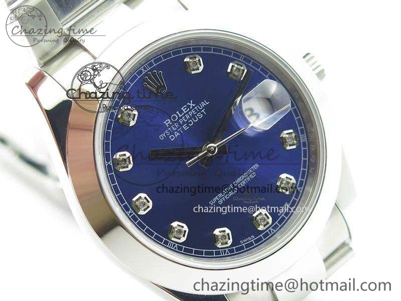 DateJust 41mm 126300 SS Noob 1:1 Best Edition Blue Dial Diam Markers On SS Bracelet A3235