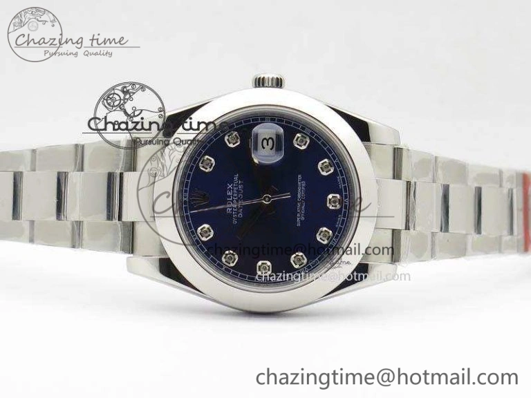 DateJust 41mm 126300 SS Noob 1:1 Best Edition Blue Dial Diam Markers On SS Bracelet A3235