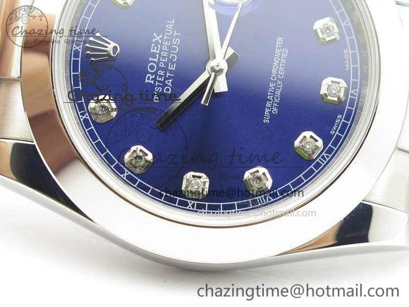 DateJust 41mm 126300 SS Noob 1:1 Best Edition Blue Dial Diam Markers On SS Bracelet A3235
