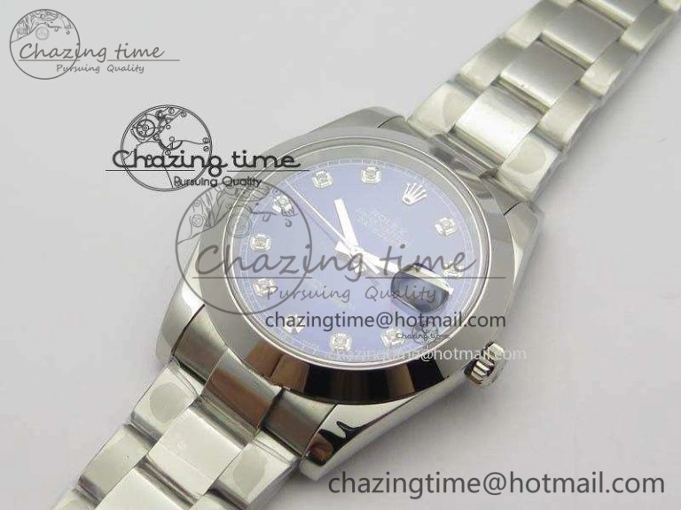 DateJust 41mm 126300 SS Noob 1:1 Best Edition Blue Dial Diam Markers On SS Bracelet A3235