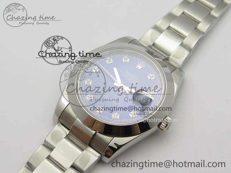 DateJust 41mm 126300 SS Noob 1:1 Best Edition Blue Dial Diam Markers On SS Bracelet A3235