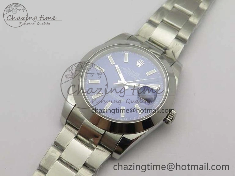 DateJust 41mm 126300 SS Noob 1:1 Best Edition Blue Dial Stick Markers On SS Bracelet A3235