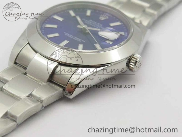 DateJust 41mm 126300 SS Noob 1:1 Best Edition Blue Dial Stick Markers On SS Bracelet A3235