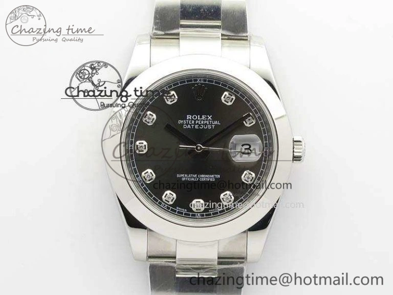 DateJust 41mm 126300 SS Noob 1:1 Best Edition Gray Dial Diam Markers On SS Bracelet A3235