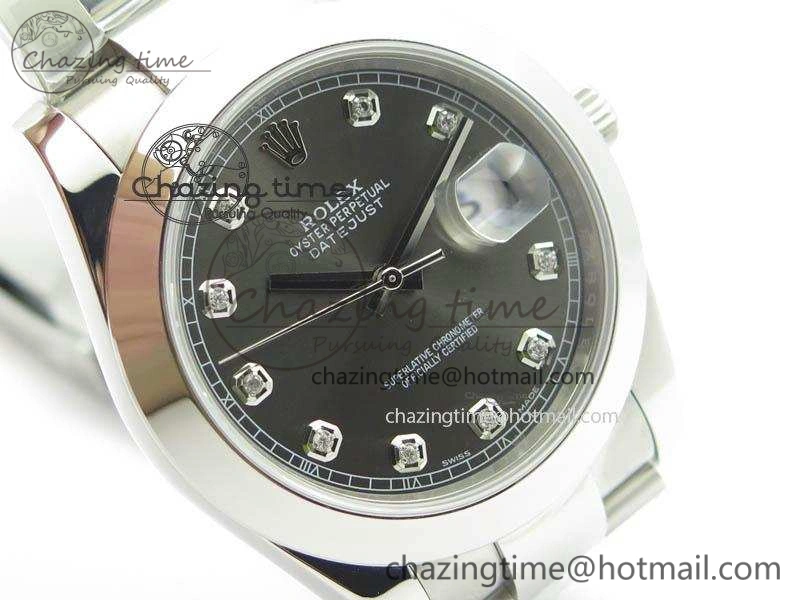DateJust 41mm 126300 SS Noob 1:1 Best Edition Gray Dial Diam Markers On SS Bracelet A3235