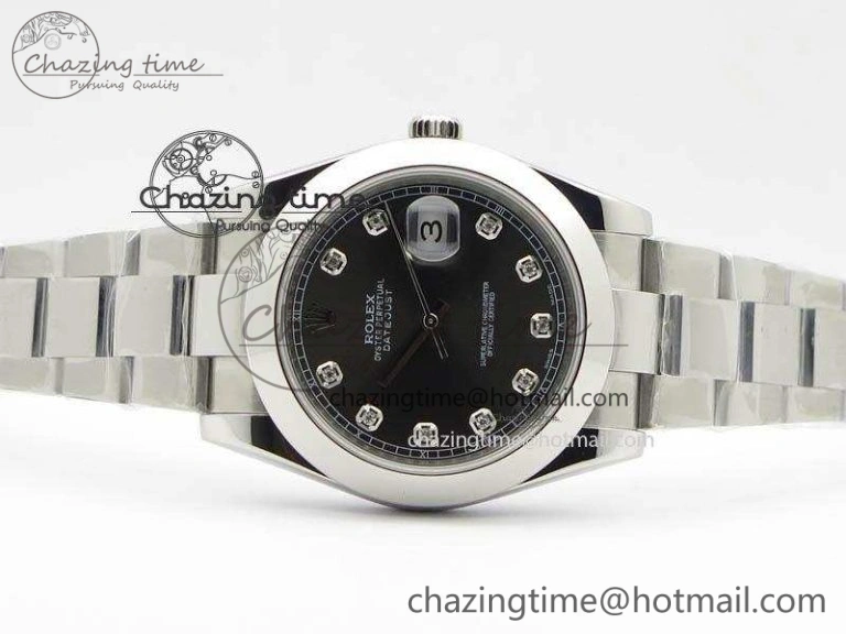 DateJust 41mm 126300 SS Noob 1:1 Best Edition Gray Dial Diam Markers On SS Bracelet A3235