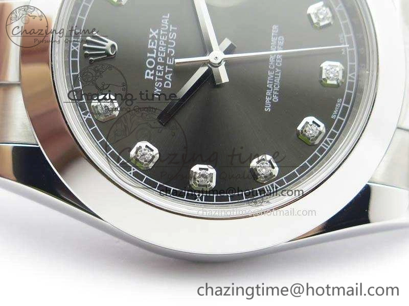 DateJust 41mm 126300 SS Noob 1:1 Best Edition Gray Dial Diam Markers On SS Bracelet A3235