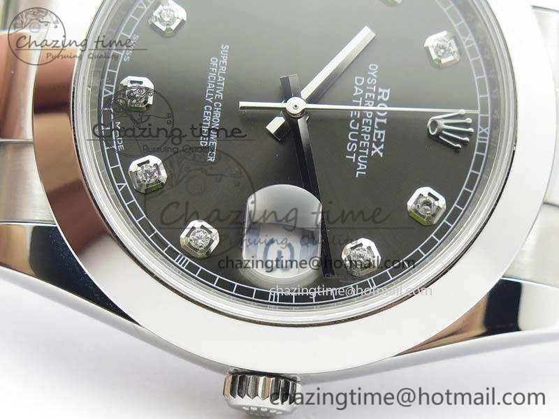 DateJust 41mm 126300 SS Noob 1:1 Best Edition Gray Dial Diam Markers On SS Bracelet A3235