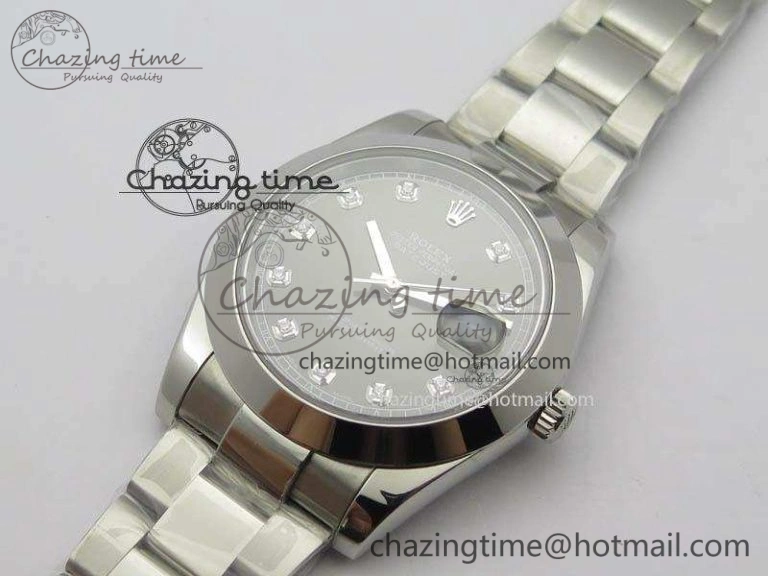 DateJust 41mm 126300 SS Noob 1:1 Best Edition Gray Dial Diam Markers On SS Bracelet A3235