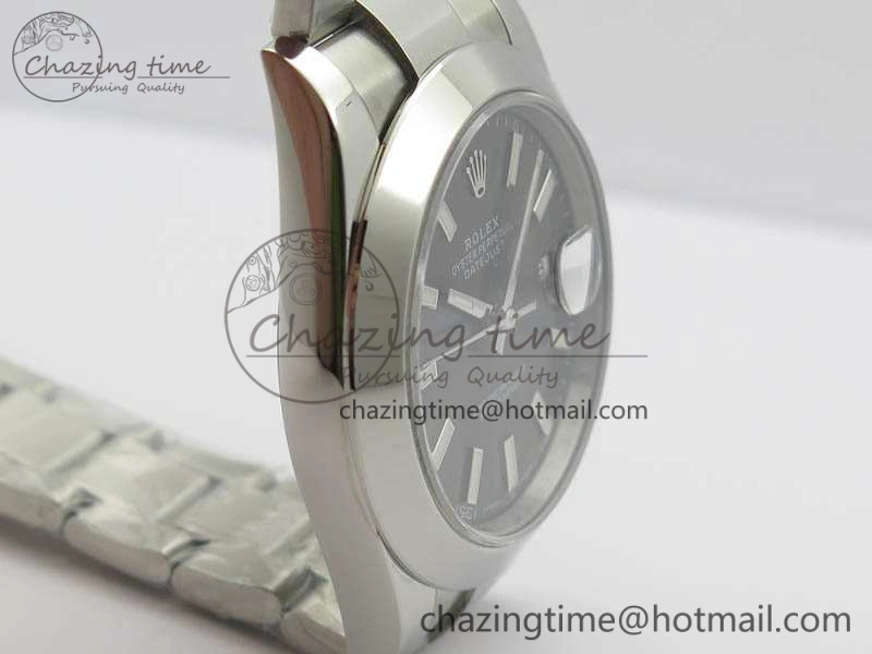 DateJust 41mm 126300 SS Noob 1:1 Best Edition Gray Dial Stick Markers On SS Bracelet A3235