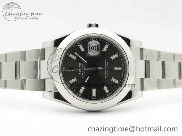 DateJust 41mm 126300 SS Noob 1:1 Best Edition Gray Dial Stick Markers On SS Bracelet A3235