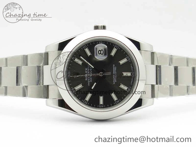 DateJust 41mm 126300 SS Noob 1:1 Best Edition Gray Dial Stick Markers On SS Bracelet A3235