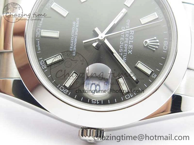 DateJust 41mm 126300 SS Noob 1:1 Best Edition Gray Dial Stick Markers On SS Bracelet A3235