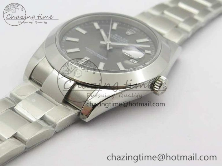 DateJust 41mm 126300 SS Noob 1:1 Best Edition Gray Dial Stick Markers On SS Bracelet A3235
