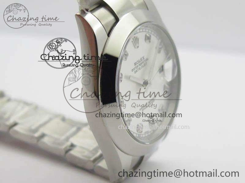 DateJust 41mm 126300 SS Noob 1:1 Best Edition Silver Dial Diam Markers On SS Bracelet A3235