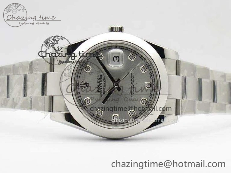 DateJust 41mm 126300 SS Noob 1:1 Best Edition Silver Dial Diam Markers On SS Bracelet A3235
