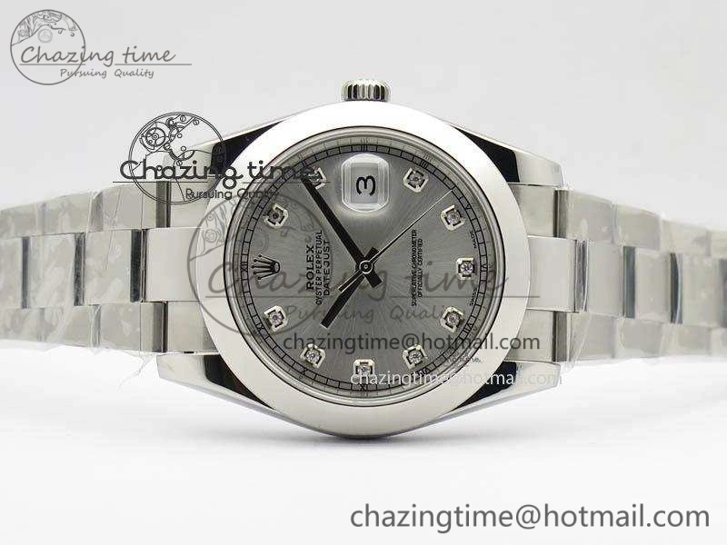 DateJust 41mm 126300 SS Noob 1:1 Best Edition Silver Dial Diam Markers On SS Bracelet A3235