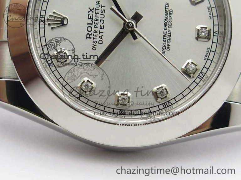 DateJust 41mm 126300 SS Noob 1:1 Best Edition Silver Dial Diam Markers On SS Bracelet A3235