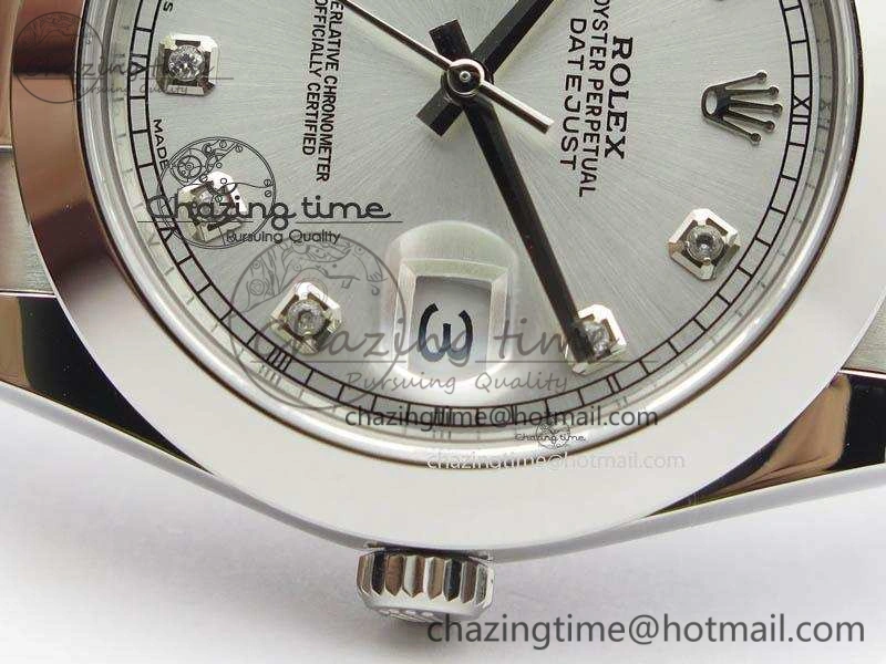 DateJust 41mm 126300 SS Noob 1:1 Best Edition Silver Dial Diam Markers On SS Bracelet A3235