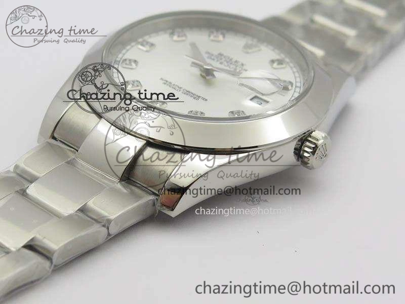 DateJust 41mm 126300 SS Noob 1:1 Best Edition Silver Dial Diam Markers On SS Bracelet A3235