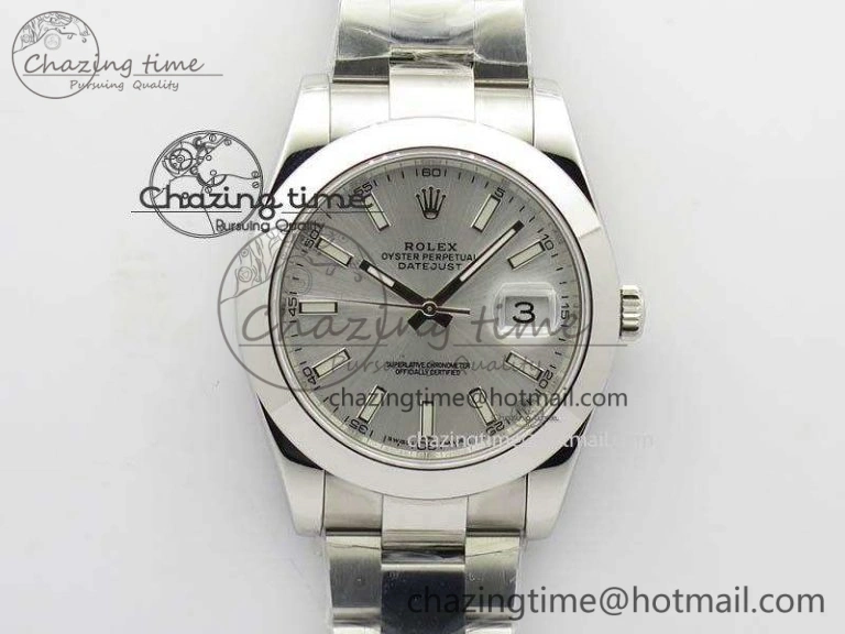 DateJust 41mm 126300 SS Noob 1:1 Best Edition Silver Dial Stick Markers On SS Bracelet A3235