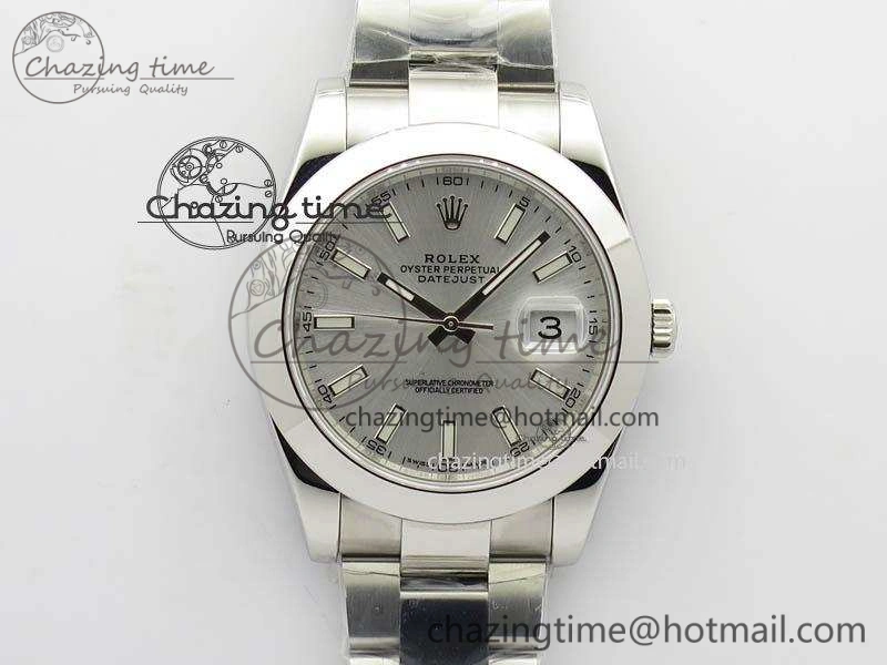 DateJust 41mm 126300 SS Noob 1:1 Best Edition Silver Dial Stick Markers On SS Bracelet A3235