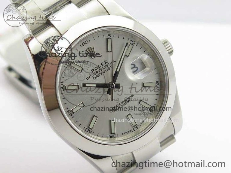 DateJust 41mm 126300 SS Noob 1:1 Best Edition Silver Dial Stick Markers On SS Bracelet A3235
