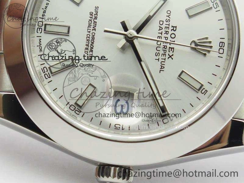 DateJust 41mm 126300 SS Noob 1:1 Best Edition Silver Dial Stick Markers On SS Bracelet A3235
