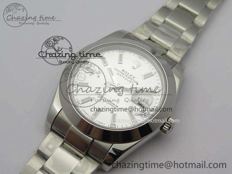 DateJust 41mm 126300 SS Noob 1:1 Best Edition Silver Dial Stick Markers On SS Bracelet A3235