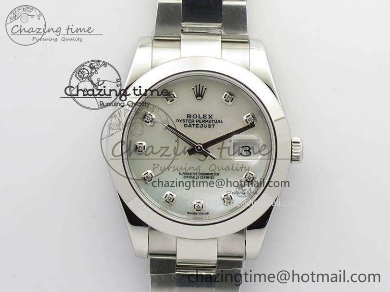 DateJust 41mm 126300 SS Noob 1:1 Best Edition White MOP Dial Diam Markers On SS Bracelet A3235