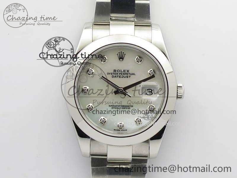 DateJust 41mm 126300 SS Noob 1:1 Best Edition White MOP Dial Diam Markers On SS Bracelet A3235