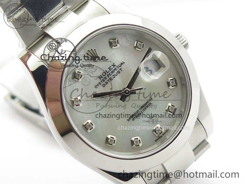 DateJust 41mm 126300 SS Noob 1:1 Best Edition White MOP Dial Diam Markers On SS Bracelet A3235
