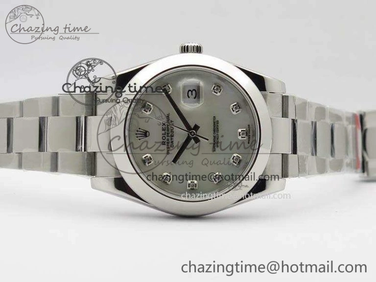 DateJust 41mm 126300 SS Noob 1:1 Best Edition White MOP Dial Diam Markers On SS Bracelet A3235