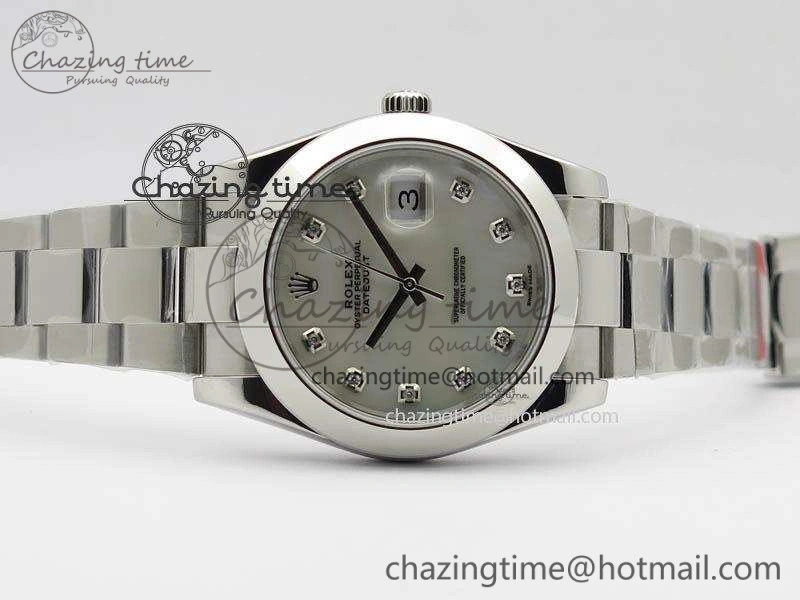DateJust 41mm 126300 SS Noob 1:1 Best Edition White MOP Dial Diam Markers On SS Bracelet A3235