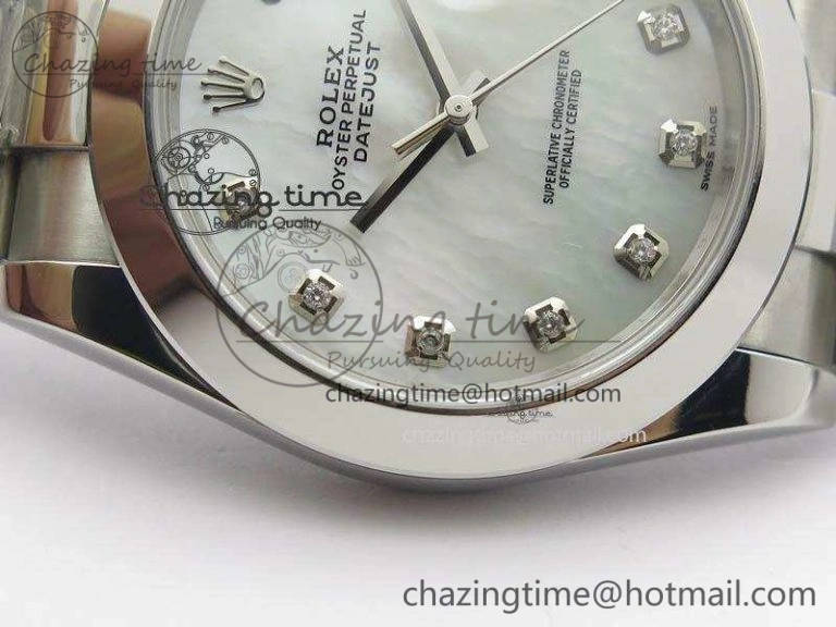 DateJust 41mm 126300 SS Noob 1:1 Best Edition White MOP Dial Diam Markers On SS Bracelet A3235