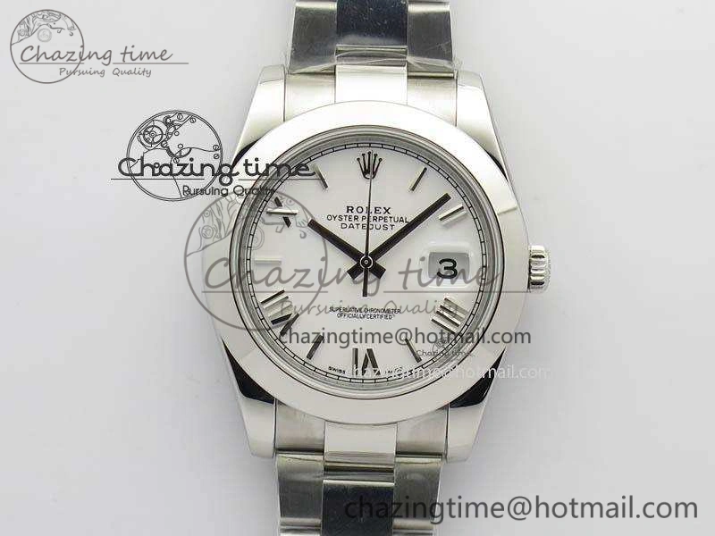 DateJust 41mm 126300 SS Noob 1:1 Best Edition White Roman Dial On SS Bracelet A3235