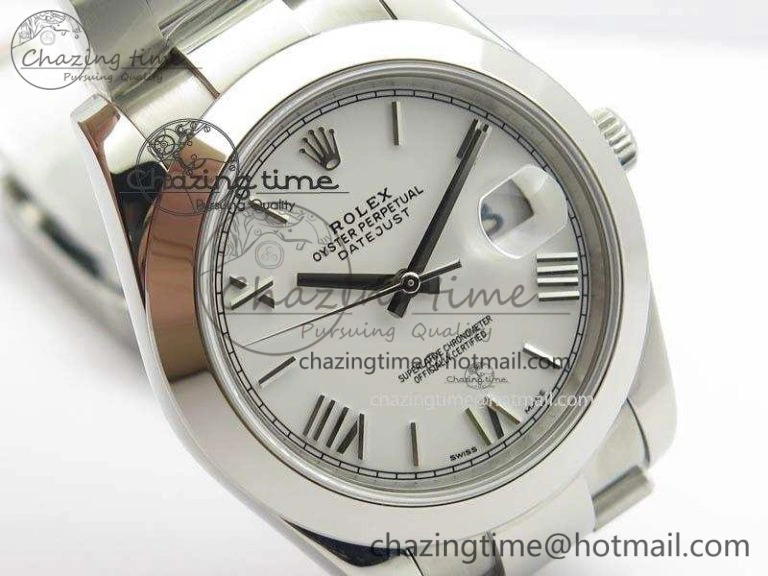 DateJust 41mm 126300 SS Noob 1:1 Best Edition White Roman Dial On SS Bracelet A3235